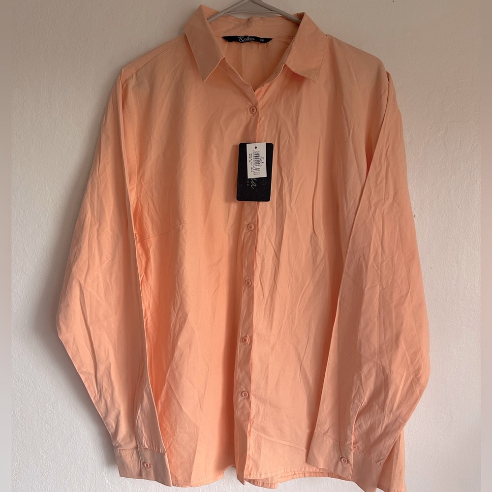 NWT | Kalua | Cotton Blend Long Sleeve Salmon Shirt | 2X